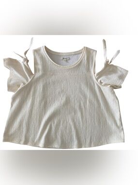 Madewell Cream Tie-Shoulder Crop Tank